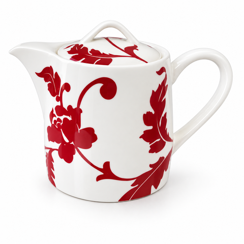 Marks & Spencer Red Damask Teapot, 2 pints