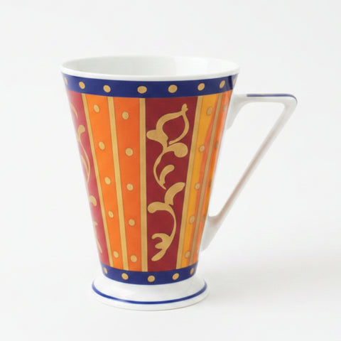 St Michael Red, Orange and Blue Striped Mug