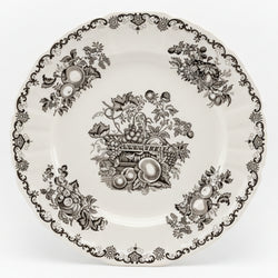 Mason's Fruit Basket Black Dinner Plate
