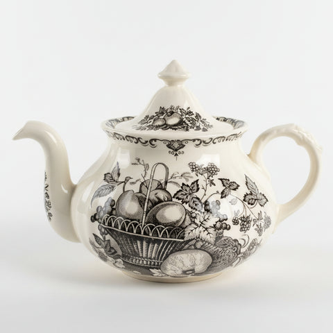 Mason's Fruit Basket (Black) Teapot, 1.5 Pints