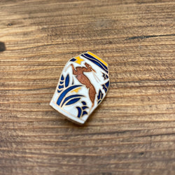 Poole Pottery Traditional Ware Leaping Deer (TZ) Badge/Brooch - RARE