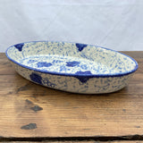 Poole Pottery Blue Vine Oval Roasting Dish