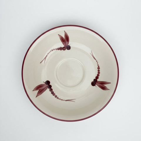 Poole Pottery Dragonfly Burgundy Breakfast Saucer