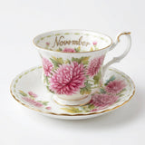 Flower of the Month Tea Cup & Saucer (Jan - Snowdrops)
