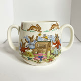 Royal Doulton Bunnykins Rounded Two Handled Mug - Dancing/Skipping