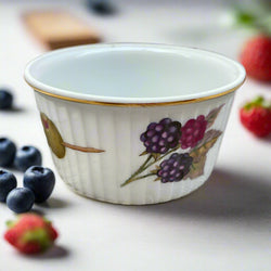 Royal Worcester Evesham Gold Ramekin, Blackberry & Olive, 3.25" (Top Edge Trim)