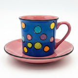 Whittard of Chelsea Polka Dot & Stripe Espresso Coffee Cup & Saucer