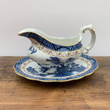 Booths Real Old Willow Gravy Boat & Saucer