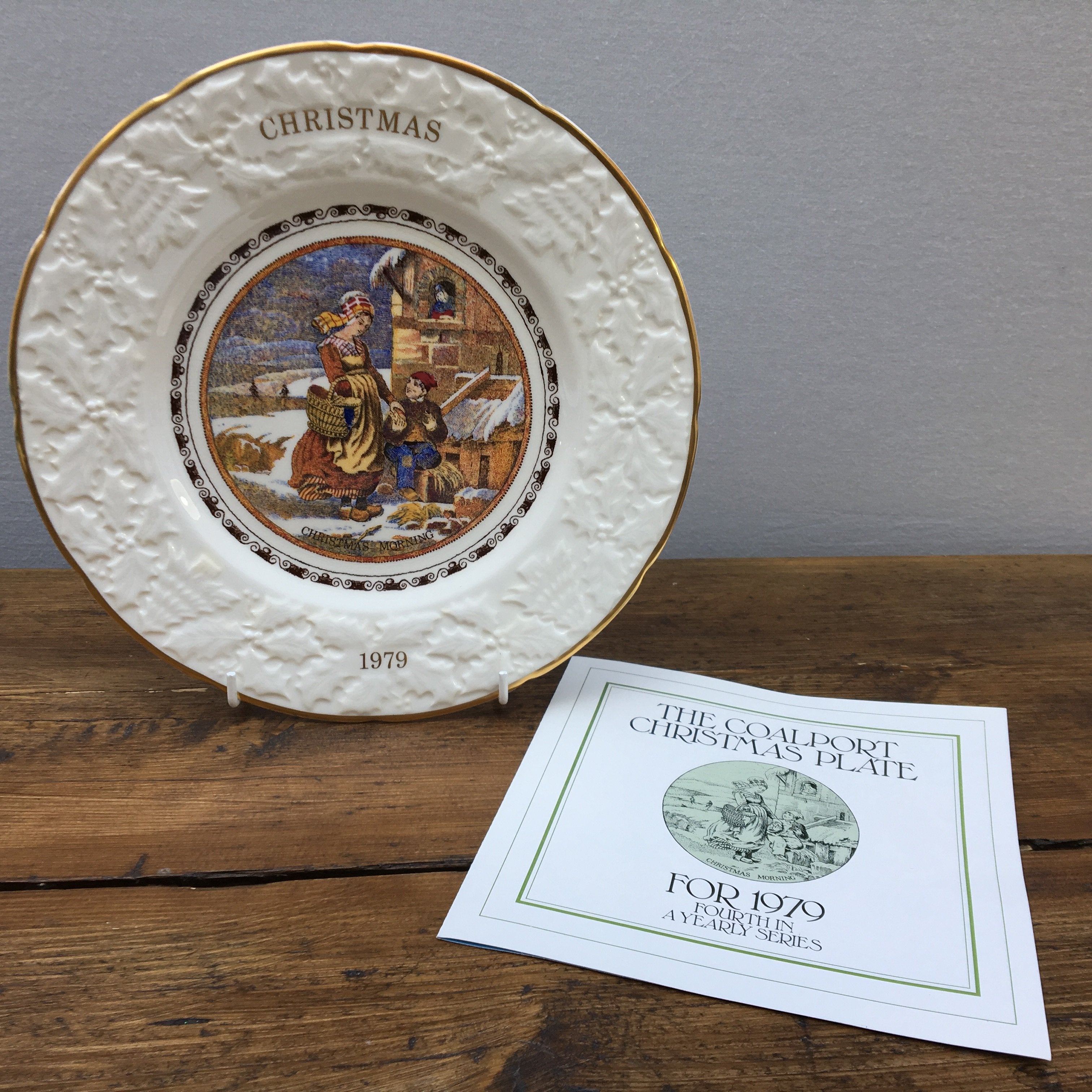 Coalport Decorative Plates Christmas 1979 Christmas Morning Leafl MrPottery
