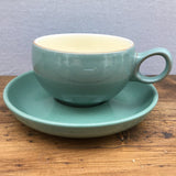 Denby Manor Green Tea Cup & Saucer, Short Handle
