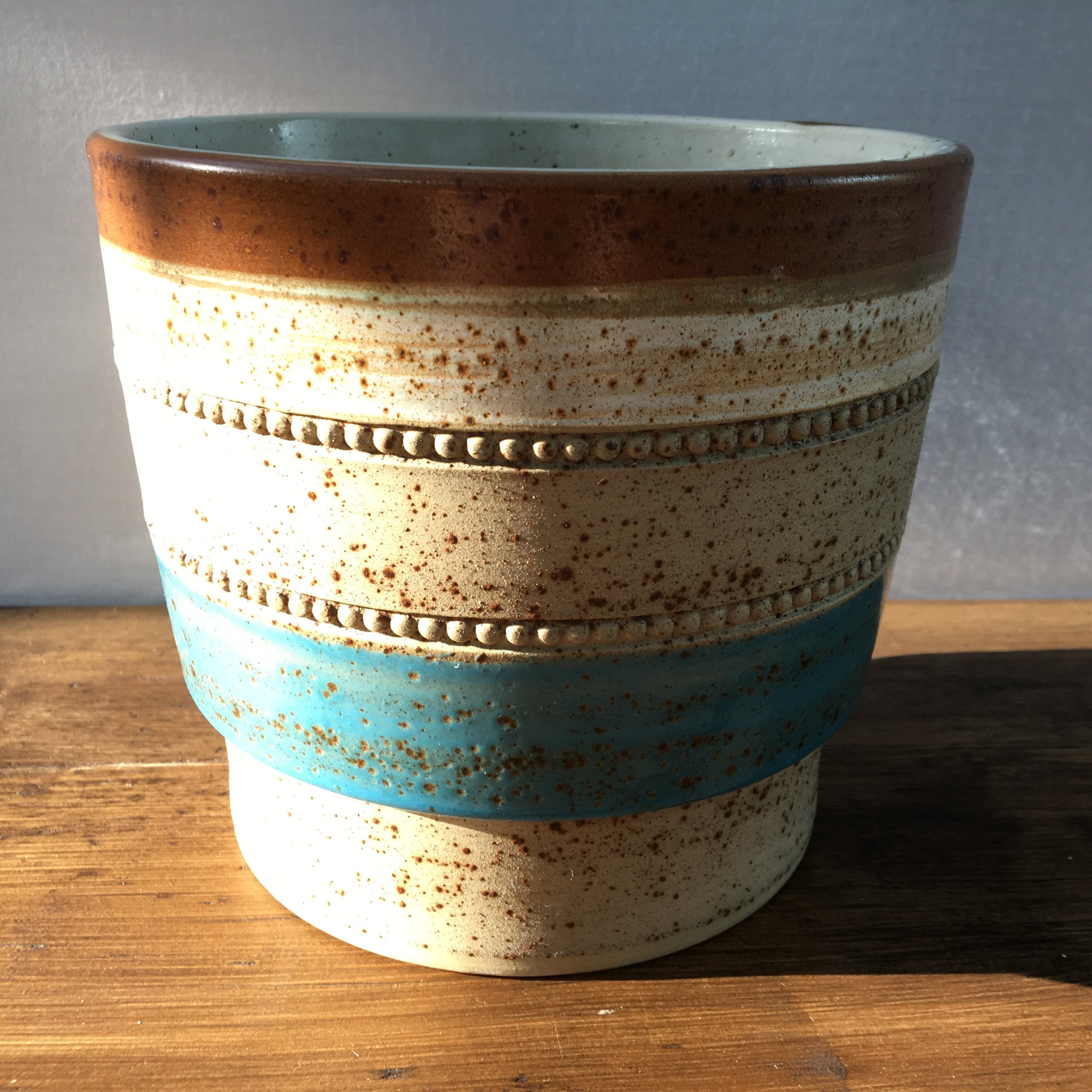 denby plant pots Denby Potters Wheel (Blue) Plant Pot – MrPottery