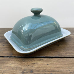 Denby Regency Green Dome Handled Butter Dish with Knob