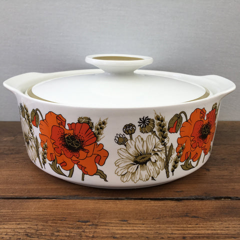 J & G Meakin Poppy Covered Serving Dish