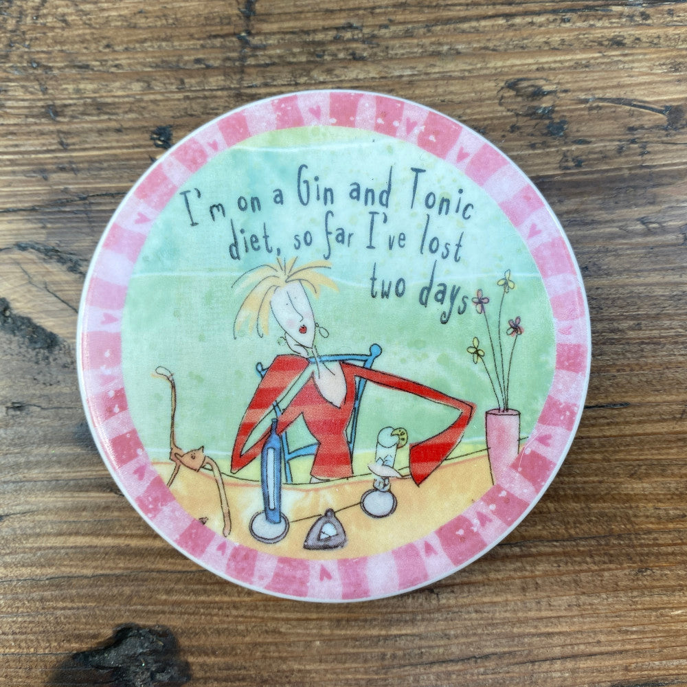 Johnson Brothers Born To Shop Coaster Ceremic Gin and Tonic diet