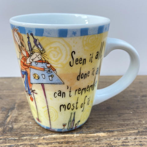 Johnson Bros Born To Shop Small Mug Seen It All, Done It All