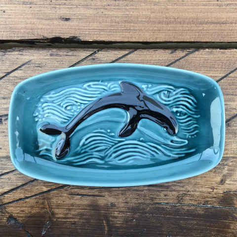Poole Pottery Blue Dolphin Tray