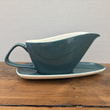 Poole Pottery Blue Moon Gravy Boat & Stand