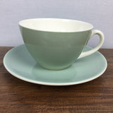 Poole Pottery Celadon Breakfast Cup & Saucer (Streamline)