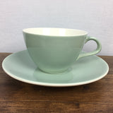 Poole Pottery Celadon Tea Cup & Saucer Contour Shape