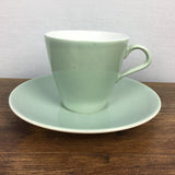 Poole Pottery Celadon Narrow Tea Cup & Saucer (Contour)
