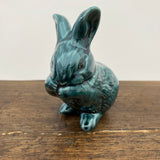 Poole Pottery Blue Glaze Rabbit - Eating