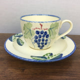 Poole Pottery Dorset Fruit Grapes Tea Cup & Saucer