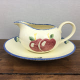 Poole Pottery Dorset Fruits Sauce Boat & Stand Apples