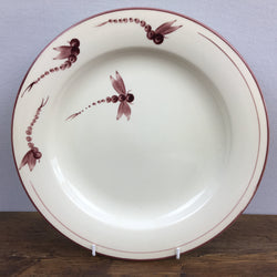 Poole Pottery Dragonfly Burgundy Dinner Plate