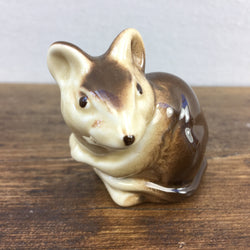 Poole Pottery Cream & Brown Mouse, Sitting