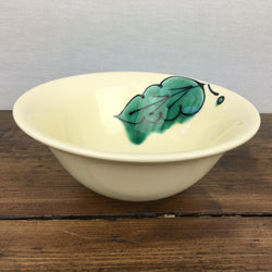 Poole Pottery Green Leaves Soup / Cereal Bowl (1 Leaf)