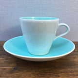 Poole Pottery Ice Green & Seagull Narrow Tea Cup & Saucer (Contour)