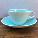 Poole Pottery Ice Green & Seagull Wide Tea Cup & Saucer (Contour)