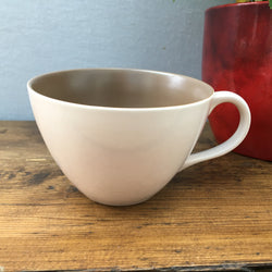 Poole Pottery Twintone Mushroom & Sepia Tea Cup Wide Contour