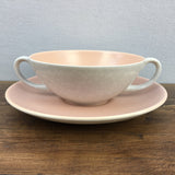 Poole Pottery Peach Bloom & Seagull Soup Cup & Saucer