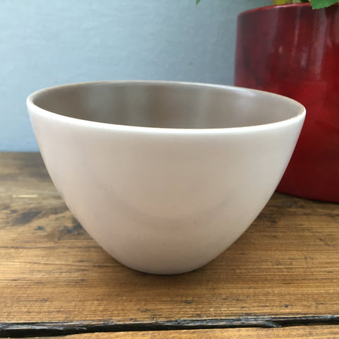 Poole Pottery Twintone Sepia & Mushroom Sugar Bowl, Tea