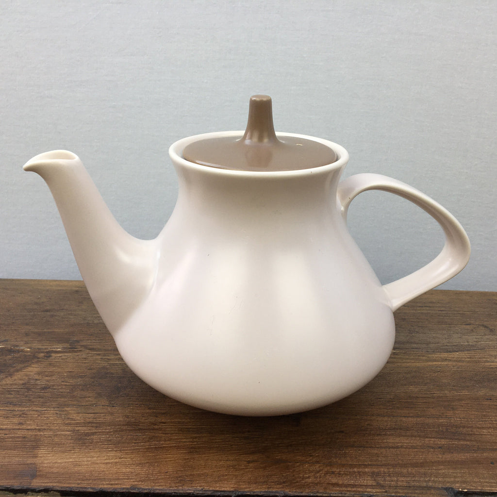 Poole "Twintone Sepia & Mushroom (C54)" Teapot, 2 Pint (Contour