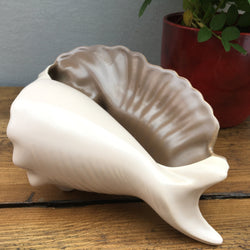 Poole Pottery Twintone Sepia & Mushroom Conch Shell