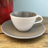 Poole Pottery Sepia & Mushroom Tea Cup & Saucer (Contour)