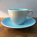 Poole Pottery Sky Blue & Dove Grey Coffee Cup & Saucer (Streamline)