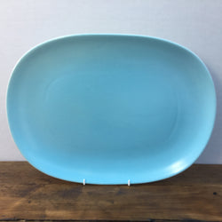 Poole Pottery Sky Blue & Dove Grey Oblong Platter, 16"