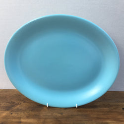 Poole Pottery Sky Blue & Dove Grey Oval Platter, 14"