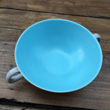 Poole Pottery Sky Blue & Dove Grey Handled Soup Bowl