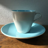 Poole Pottery Sky Blue & Dove Grey Tea Cup & Saucer (Narrow - Contour)