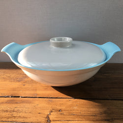 Poole Pottery Sky Blue & Dove Grey Covered Serving Dish