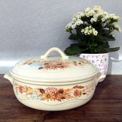 Poole Pottery Summer Glory Covered Veg Dish, Lugged Handles