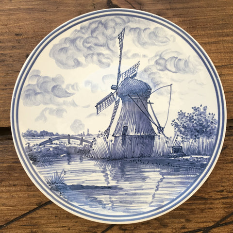 Poole Pottery Transfer Plate - Blue Delft - Windmill