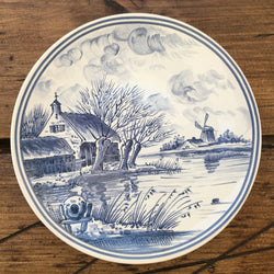 Poole Pottery Transfer Plate - Delft Blue - Church & Windmill