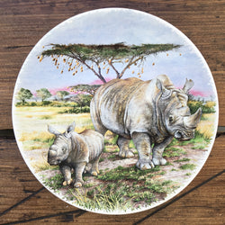 Poole Pottery Transfer Plate - White Rhinoceros