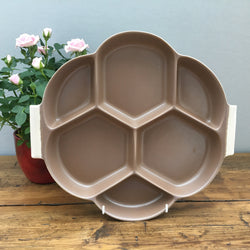 Poole Pottery Twintone Sepia & Mushroom Hors D'oeuvres Tray, Octagonal