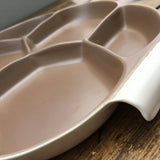 Poole Pottery Twintone Mushroom & Sepia Hors D'oeuvres Tray, Octagonal